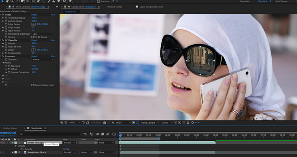 How To Change The Reflections in Sunglasses Using After Effects — Step 3.75