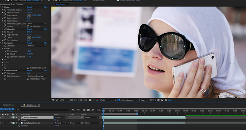 How To Change The Reflections in Sunglasses Using After Effects — Step 4